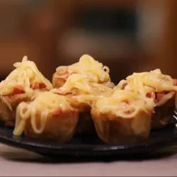 Chatinos rellenos de jamón y queso (Gouda)