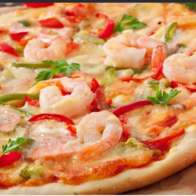 Pizza de camarones (Shrimps)