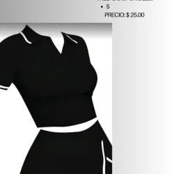 Conjunto deportivo de dos piezas negro y blanco