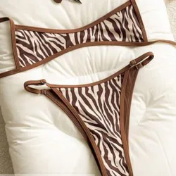 Bikini con estampado de cebra