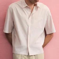 Camisa de rayas rosada