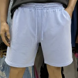 Short de tela azul