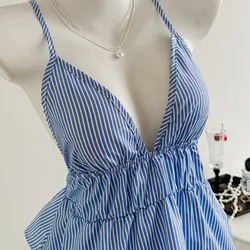 Top rayas blancas y azul
