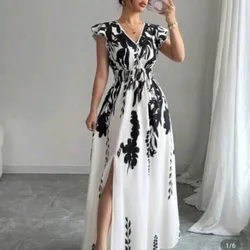 Vestido estampado blanco y negro