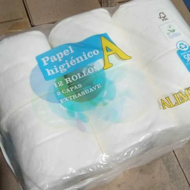 Papel Higiénico 2 capas simple ALIMERKA Pqte de 12 rollos