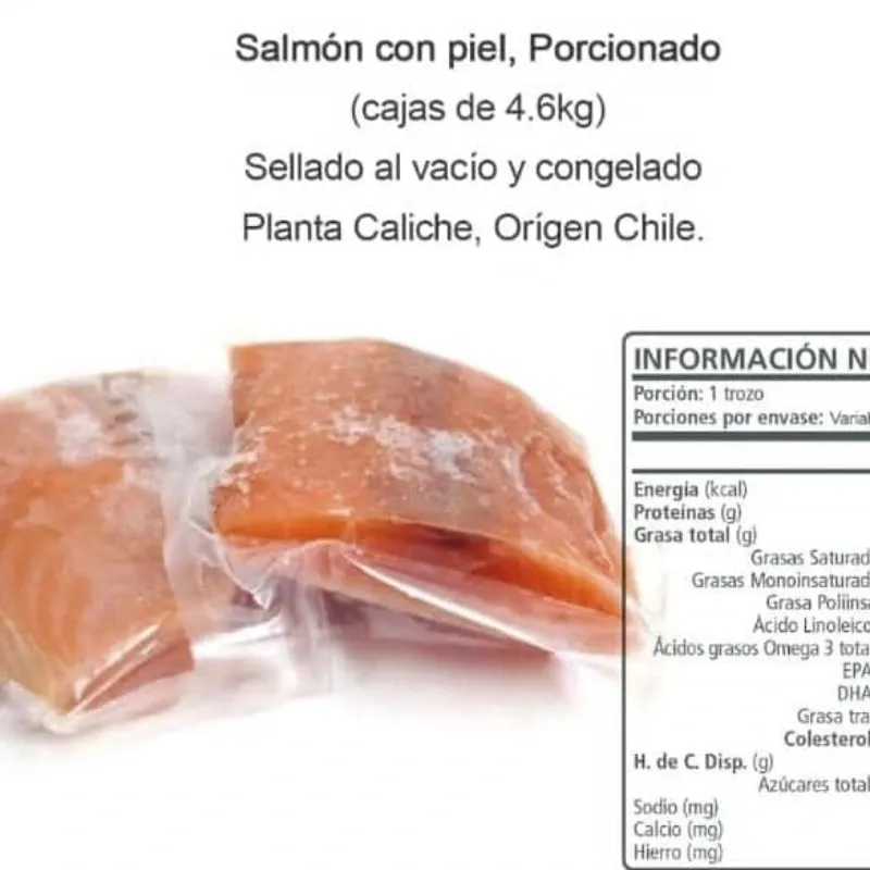 Salmón Porción con piel Planta Caliche 