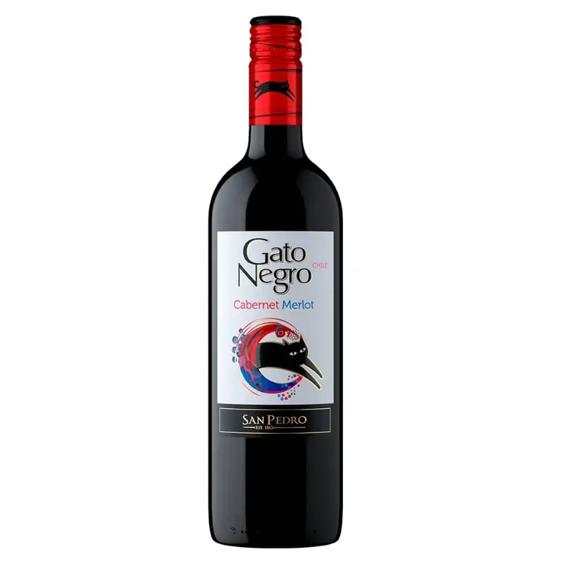 Vino Tinto Cabernet Sauvignon/MERLOT Gato Negro 750ml 12/Caja