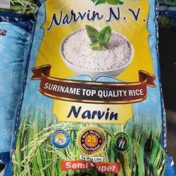 Arroz blanco 5% partido, saco 25kg a 27.50 usd