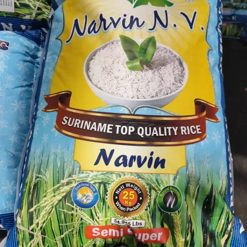 Arroz blanco 5% partido, saco 25kg a 27.50 usd