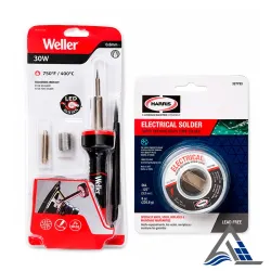 Cautín Weller 30W y estaño de soldadura Harrys