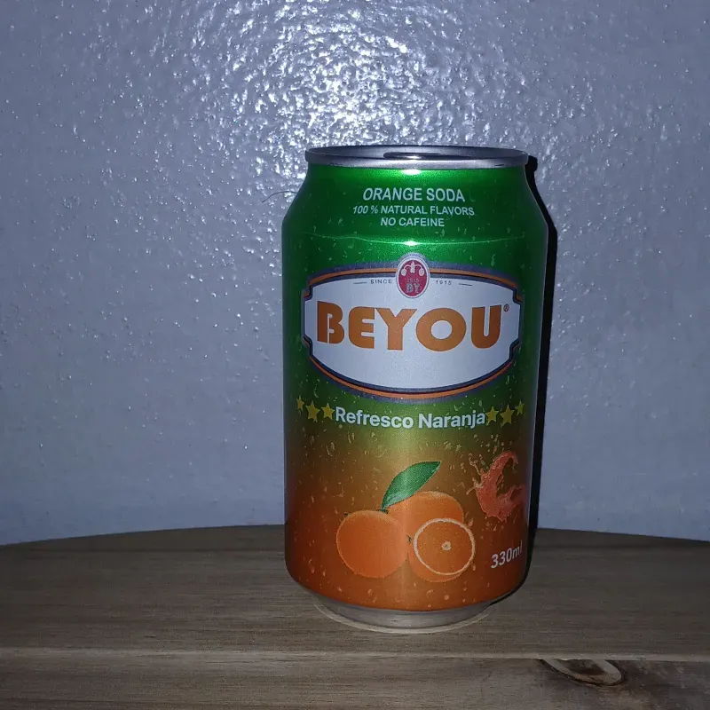 Refresco gaseado Beyou sabor naranja, 330 ml