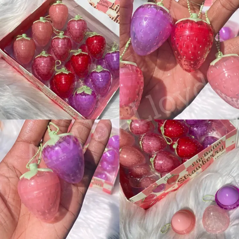🍓*Balsamo Labial de Fresa con llavero🍓