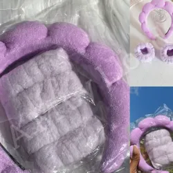 💜 *Diadema de Skincare con Muñequeras* 💜
