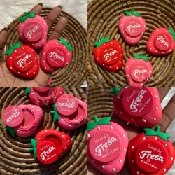 *Fresa Adhesiva para Celular 2en1* 🍓 *Labial+Rubor*