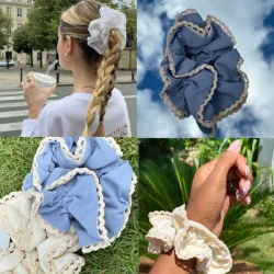 *Maxi Scrunchie Borde Tejido* 🤍🩷
