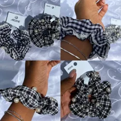 *Maxi Scrunchies de Cuadritos Negro y Blanco* 🤍🖤