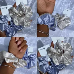 *Maxi Scrunchies de Satin con Borde de Diamantes* 💎