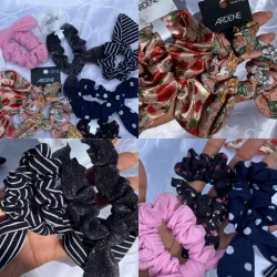 *Scrunchies Variadas con Lazos* 🎀