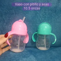 Vasos entrenadores con pitillo y asas