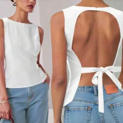 Blusas blanca espalda descubierta