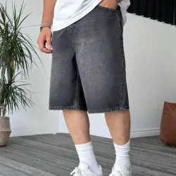 Short de mezclilla gris