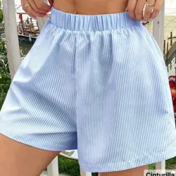 Short de rayitas azul