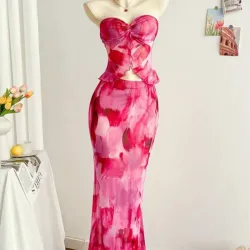 Conjunto rosado de saya