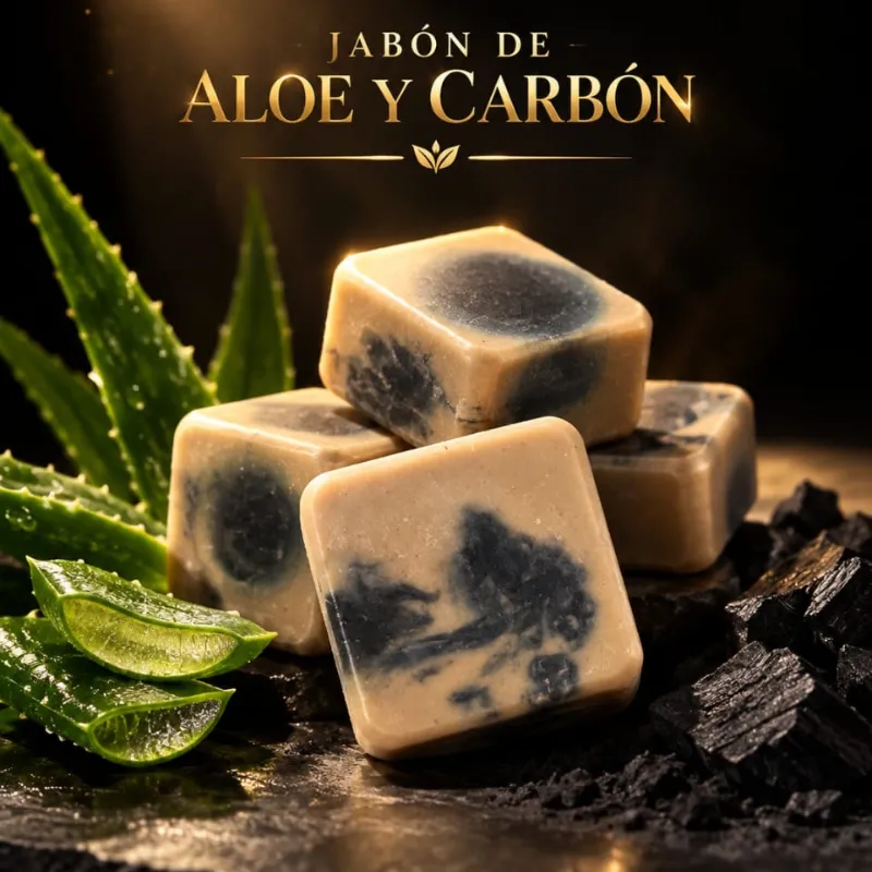 Jabón aloe & carbón activado ❤️