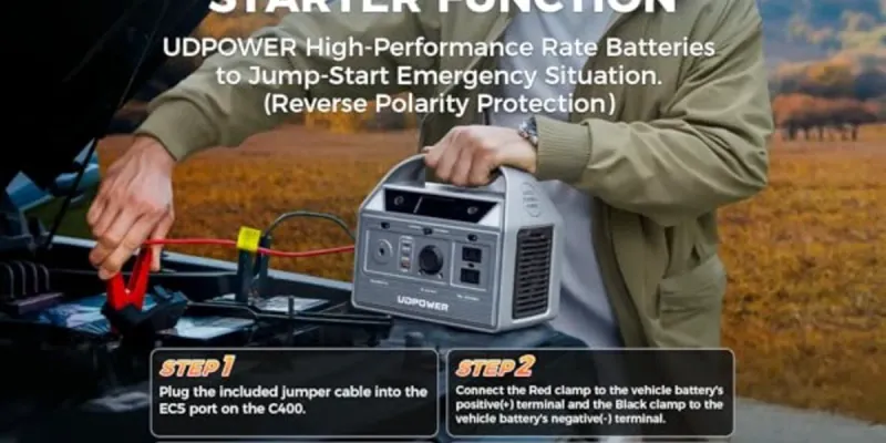 Estación UDPOWER  400W 256 WH con arrancador auxiliar de carros