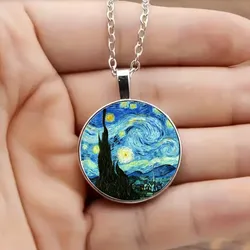 Cadena con dije de pintura Vicent van Gogh.
