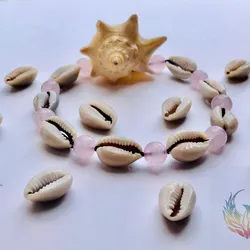 Tobillera de Caracolas y cuarzo.