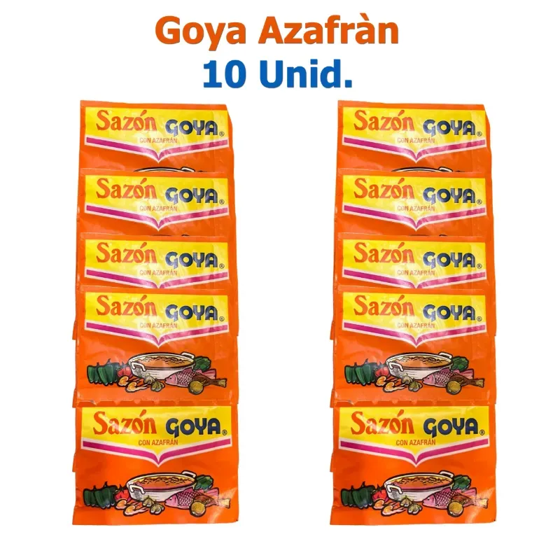 Sazón Goya con Azafrán – Paquete de 10 Unidades