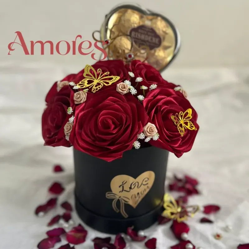 Arreglo Floral Eterno Rojo Vino