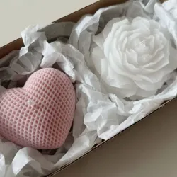 Caja con Rosa y corazón