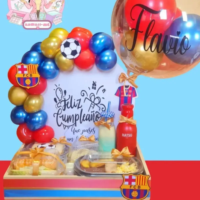 Caja decorada de fútbol 