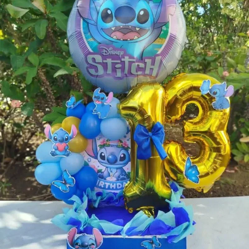 Caja decorada de Stitch con números 