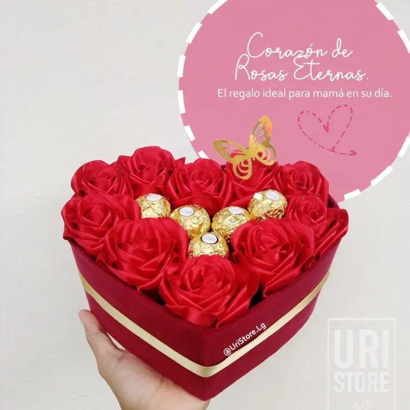 Corazón de flores eternas pequeño