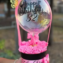 Globo burbuja con rosas 🌹