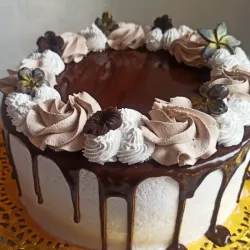 Pastel de vainilla y ganache chocolate
