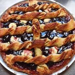 Pie de arandanos y queso