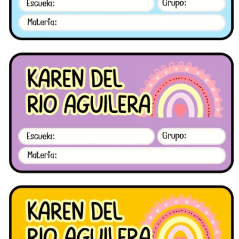 Pqt de pegatinas para identificación de libros y libretas
