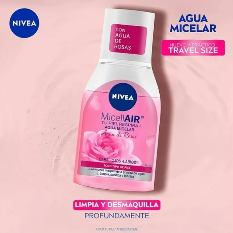 Agua micelar desmaquillante NIVEA Agua de Rosas para todo tipo de piel 100 ml