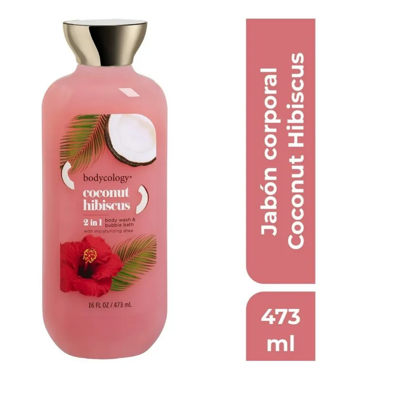 Body Wash y Baño de Burbujas Bodycology Coconut Hibiscus 473 ml