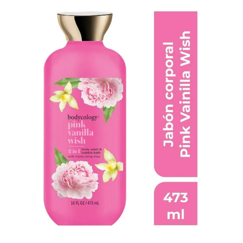 Body Wash y Baño de Burbujas Bodycology Pink Vanilla Wish 473 ml