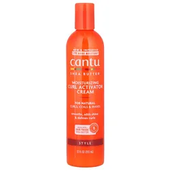 CANTU - Crema humectante activadora de rizos con manteca de karité para cabello natural, 12 onzas