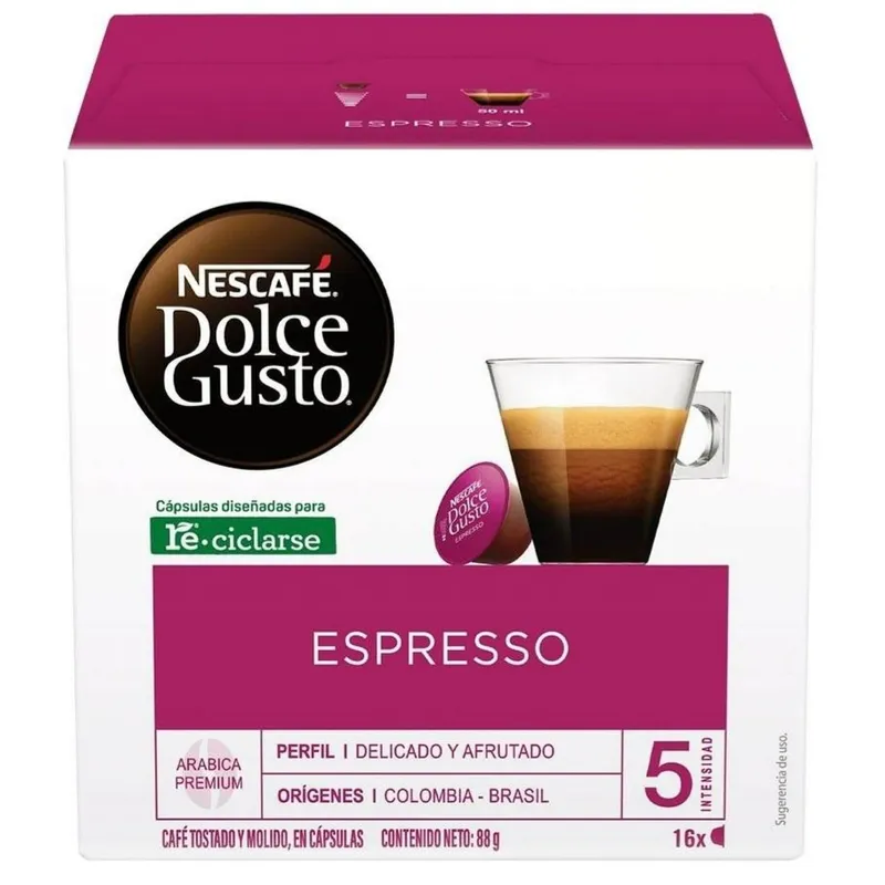 Cápsulas de café Nescafé Dolce Gusto espresso 16 pzas