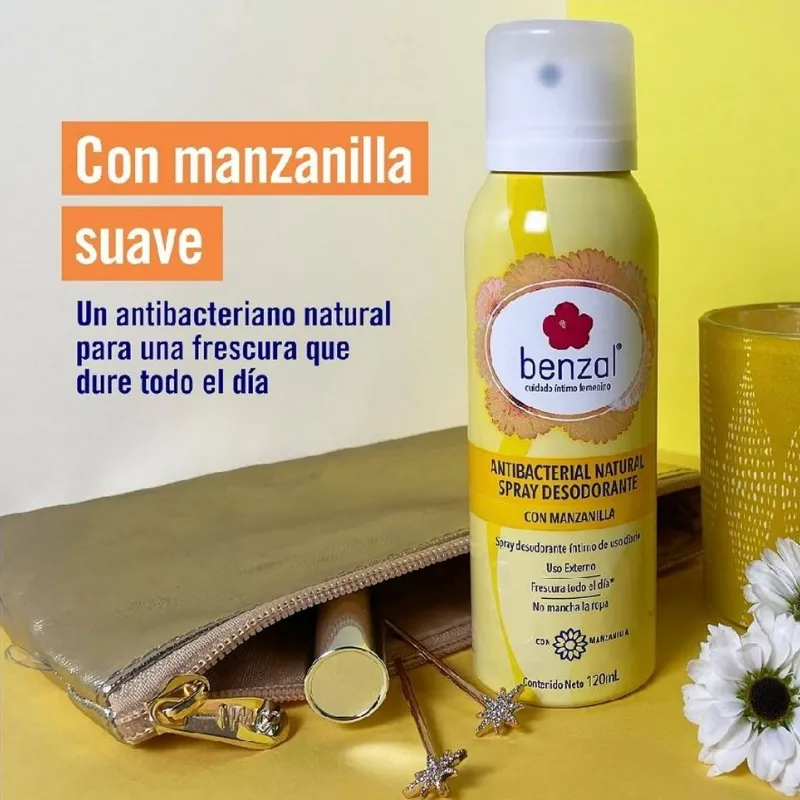 Desodorante íntimo Benzal femenino con manzanilla hipoalergénico en spray 120 ml