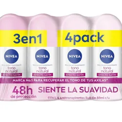 Desodorante Nivea  Aclarado Efecto Satín de 50 ml c/u