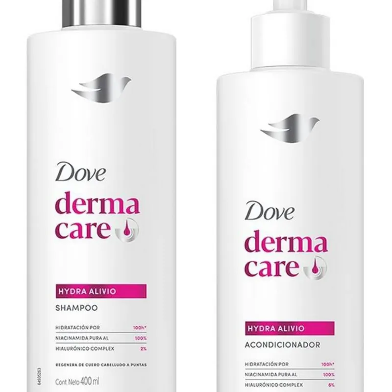 Dove Shampo y acondicionador  Dove Derma Care hydra alivio, hidratación por 100h, 400 ml