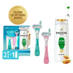 Kit Rastrillo Gillette Venus sensitive  2 pzas + shampoo pantene Pro-V restauración 300 ml